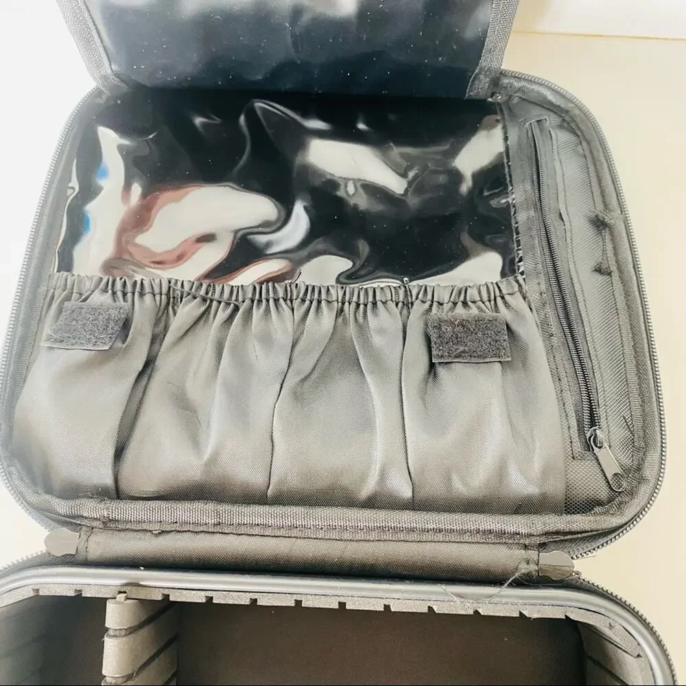 SEPHORA Black Square Zipper Removable Jewelry Makeup Carrying Case Travel Bag